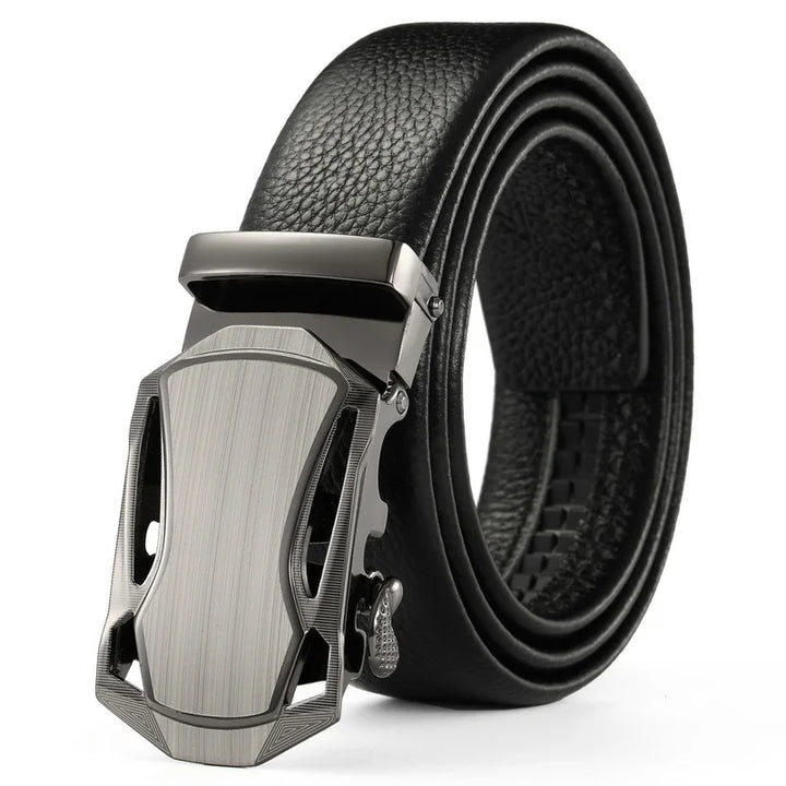 Men Belt Metal Luxury Brand Automatic Buckle Leather High Quality Belts for Men Business Work Casual Strap