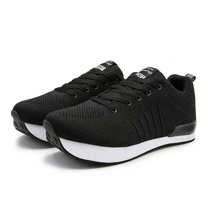 Negative Heel Orthopedic Sneakers - Unisex Casual Running Shoes with Dark Stripes