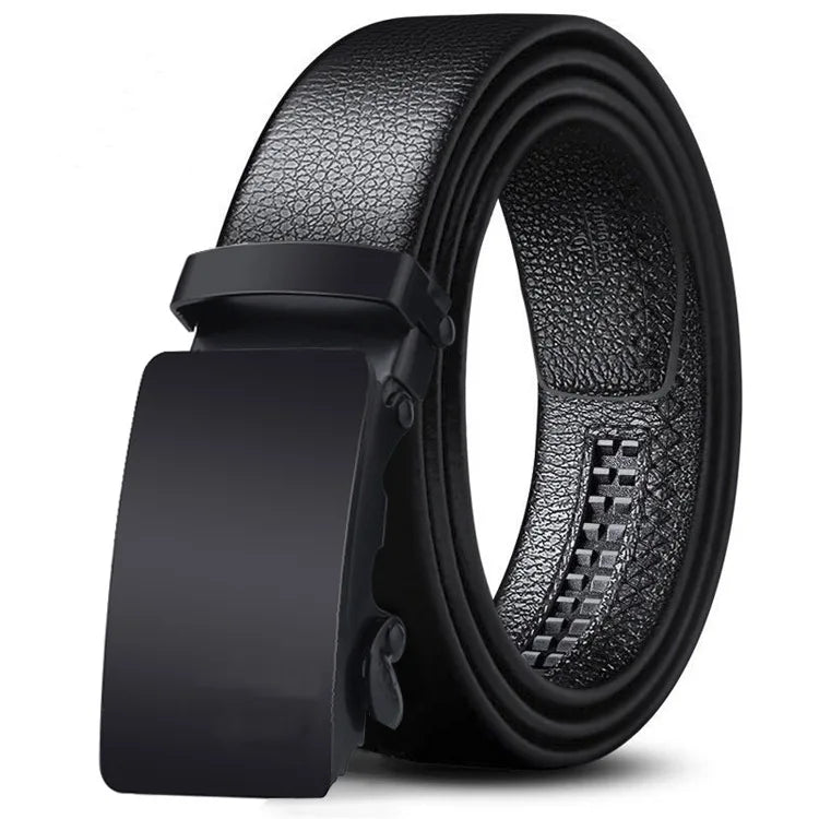 Men Belt Metal Luxury Brand Automatic Buckle Leather High Quality Belts for Men Business Work Casual Strap