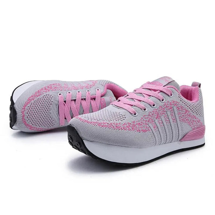 Negative Heel Orthopedic Sneakers - Unisex Casual Running Shoes with Dark Stripes