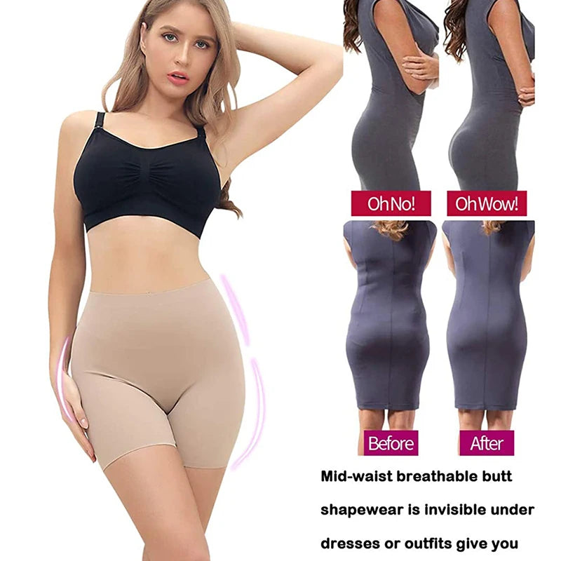 Thigh Slimmer Shapewear Panties for Women - High Waist Tummy Control Slip Shorts, Seamless Cincher Girdle Body Shaper