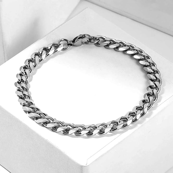 Stainless Steel Cuban Link Bracelets - Gold & Silver Colors, Unisex Fashion Jewelry