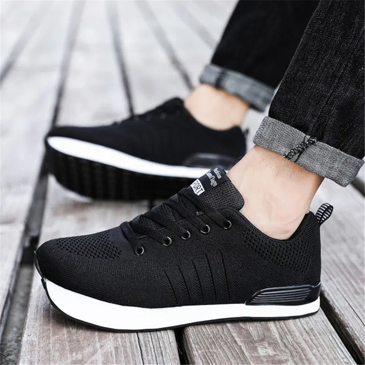 Negative Heel Orthopedic Sneakers - Unisex Casual Running Shoes with Dark Stripes