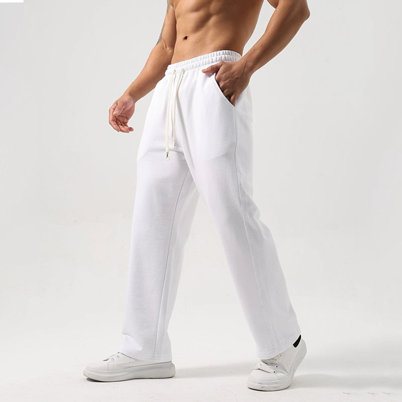 Men's Summer Sports Pants - Pure Cotton, Minimalist Loose Fit for Basketball & Fitness