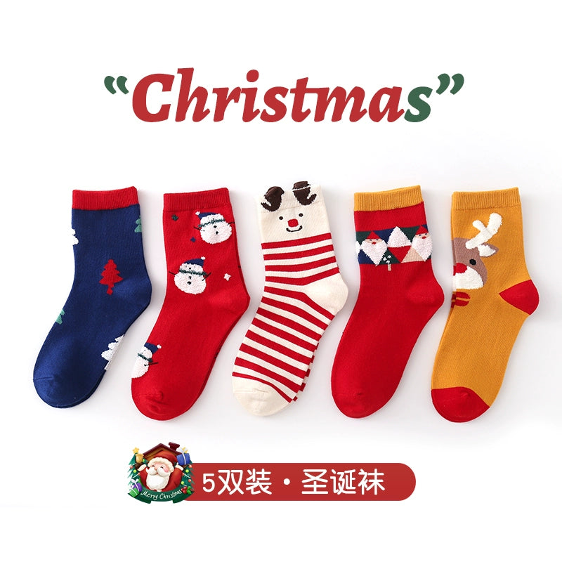 Cute Christmas Character Socks 5 Pairs