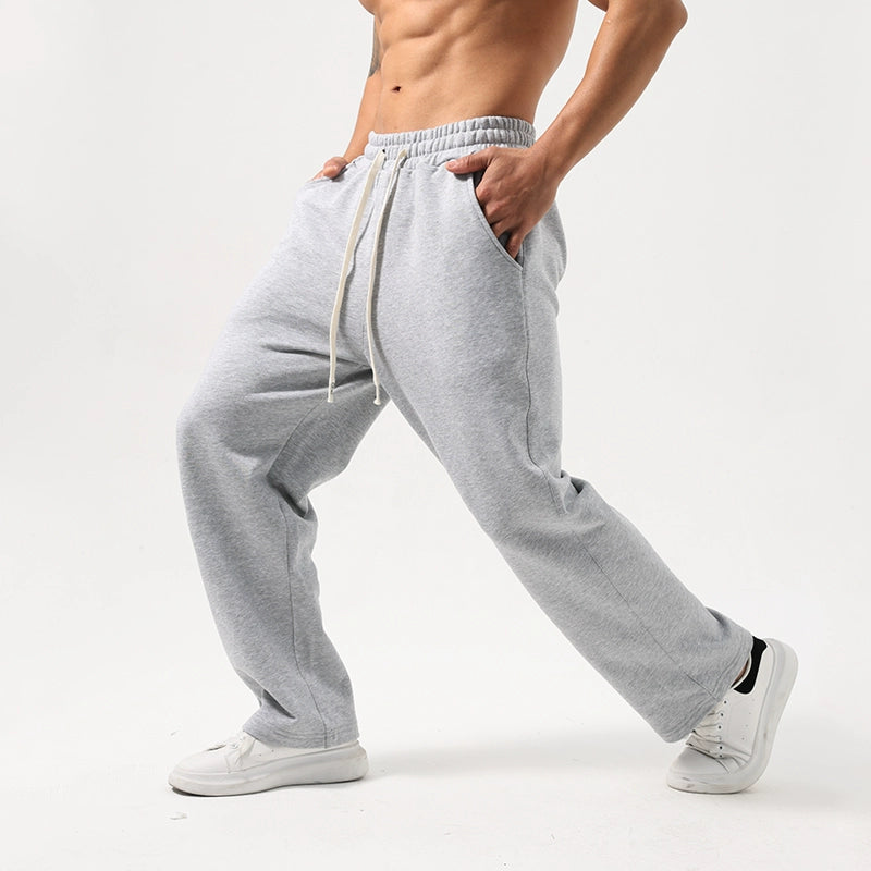 Men's Summer Sports Pants - Pure Cotton, Minimalist Loose Fit for Basketball & Fitness