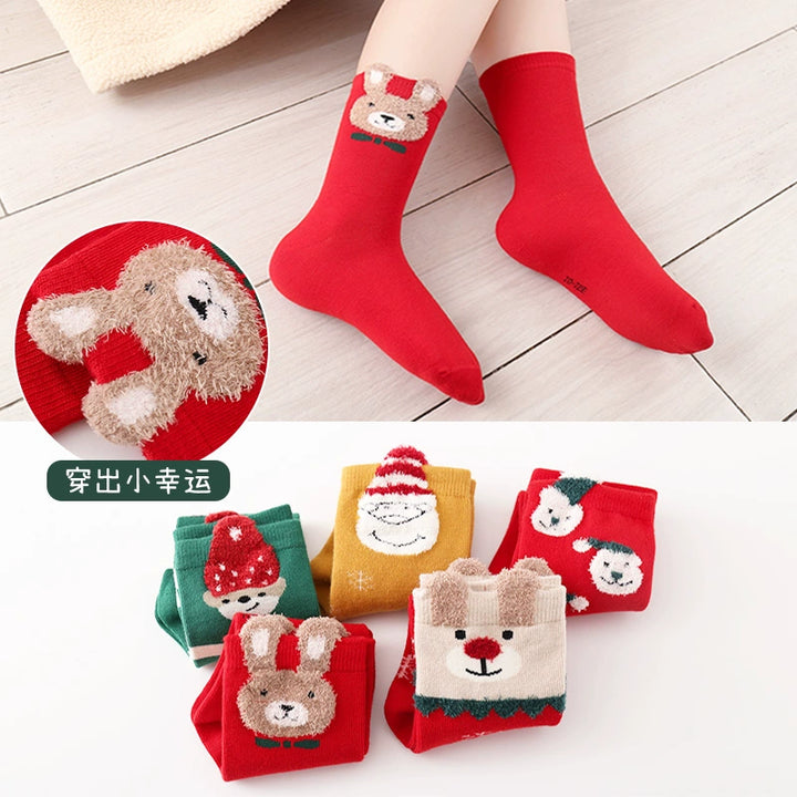 Cute Christmas Character Socks 5 Pairs