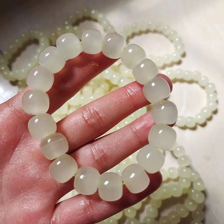 White Jade Bracelet  Lychee Jelly Design for Men & Women