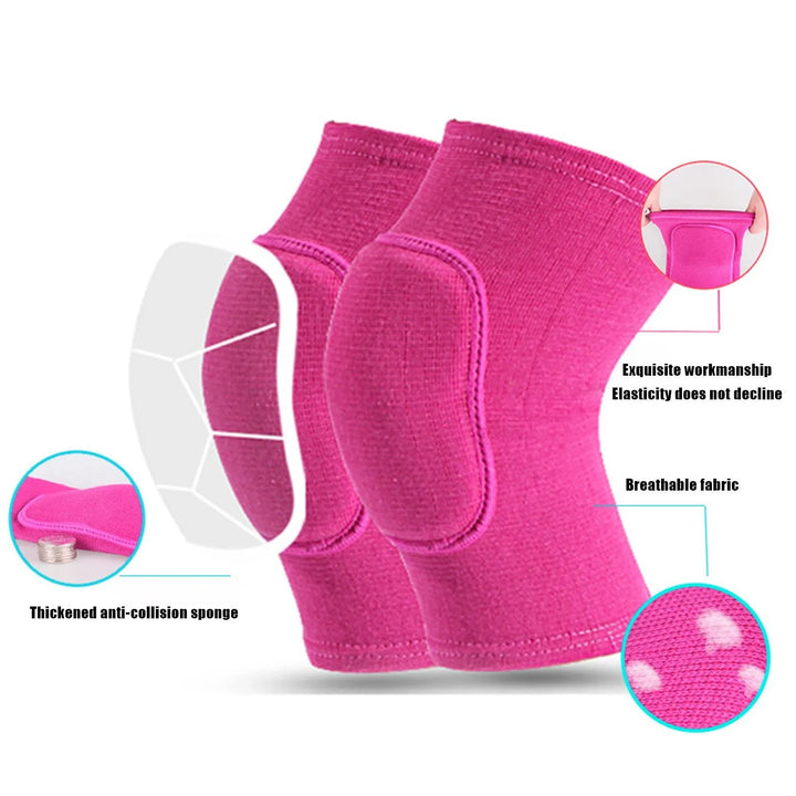 2pcs Sports Compression Knee Pads Elastic Knee Protector Thickened Sponge Knee Brace Support for Dancing Workout Training