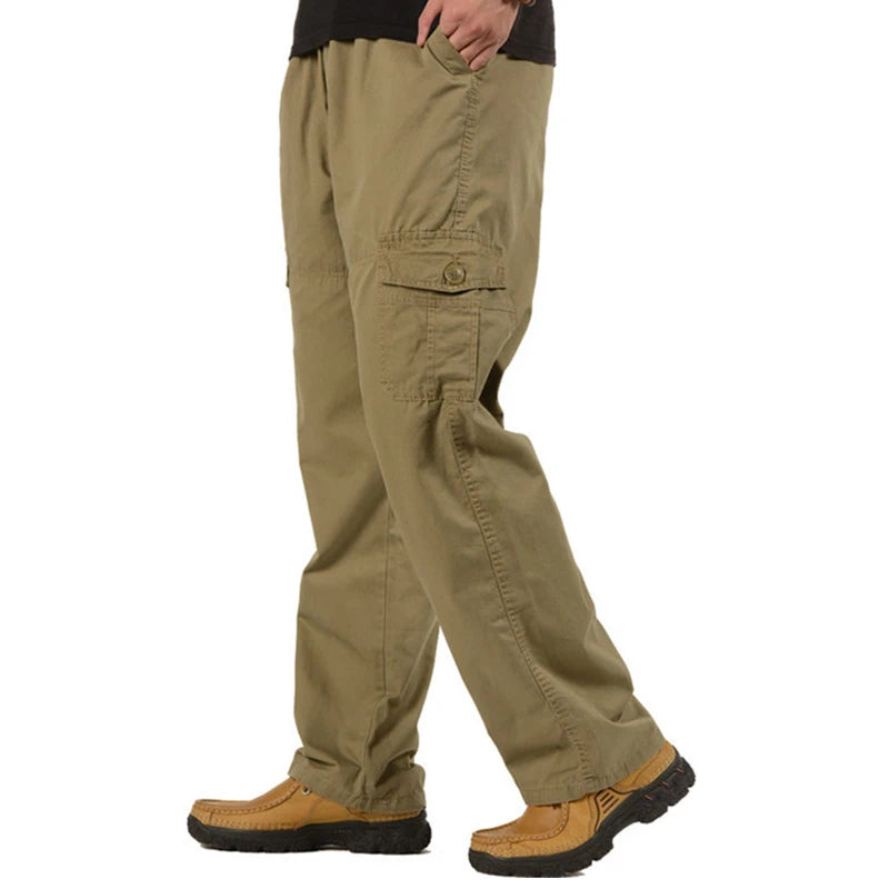 Men’s Plus Size 6XL Cargo Pants - Military Style Joggers for Sports & Casual Wear