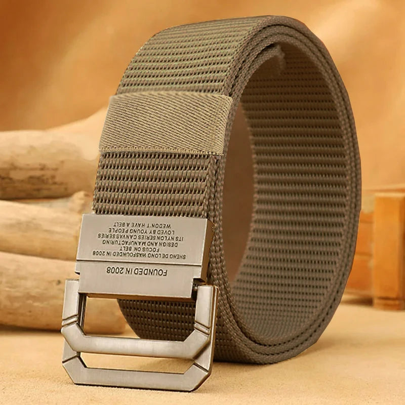 Men's Nylon Canvas Belt - Automatic Metal Buckle, Casual & Sports Style