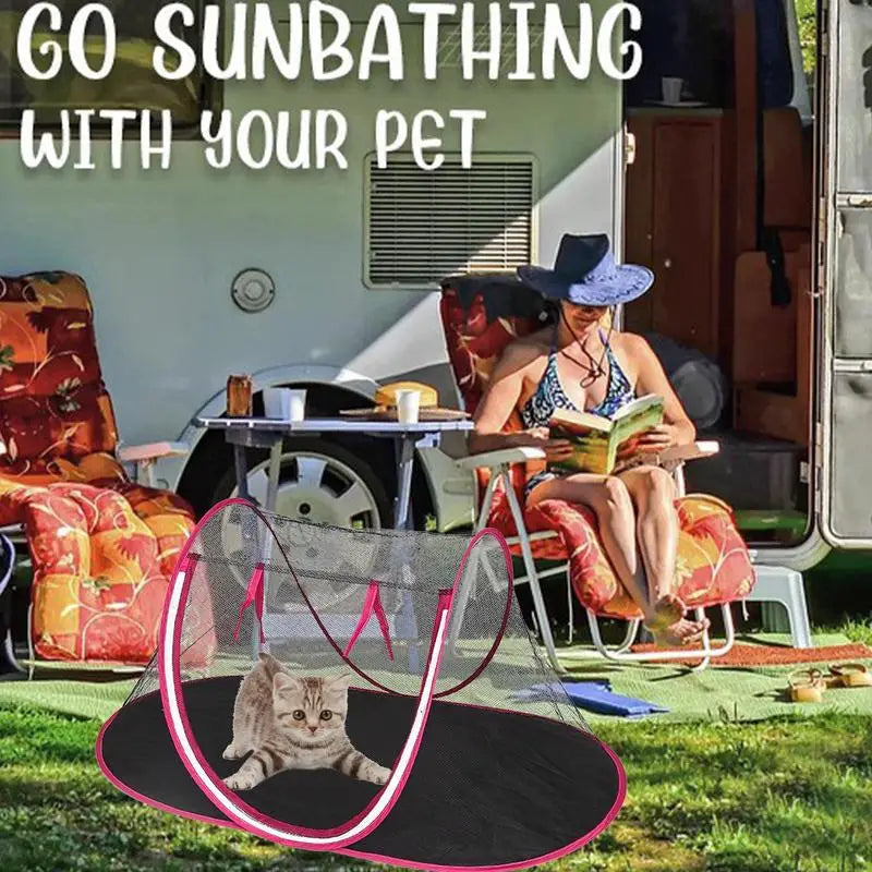 Portable Folding Pet Tent – Outdoor Foldable Playhouse and Fence for Small Dogs and Cats, Ideal for Camping