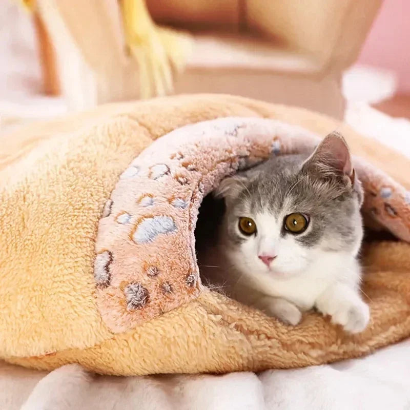 Cat Sleeping Bag Thickened , Soft Dual Use Pet Nest, Dog House, Warm Bedding Cave, Washable Cat Mat, Puppy and Supplies Kitten