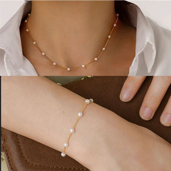 Beads Jewelry Set - Women's Necklace & Bracelet Choker for Friend