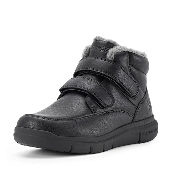 FitVille Men's Wide Winter Boots - Waterproof, Anti-Slip, Lightweight Fur-Lined with Hook & Loop