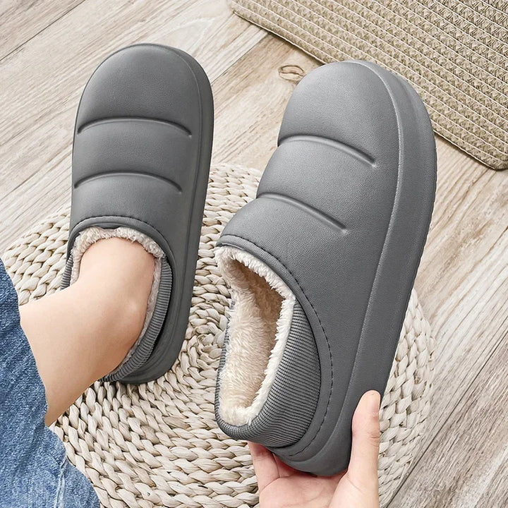 Men and Women Winter Slippers Fur Slippers Warm Fuzzy Plush Garden Clogs Mules Slippers Home Cotton Shoes Indoor Couple Slippers