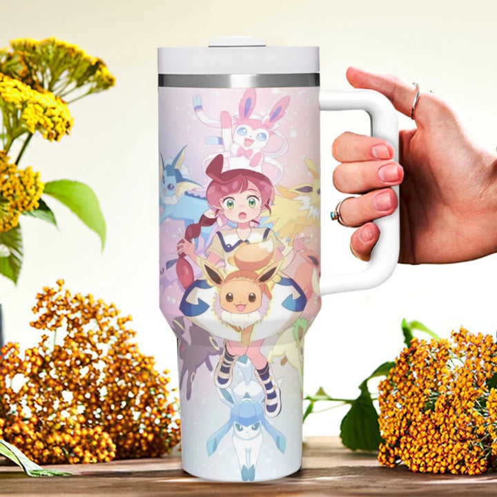 Pokémon Travel Mug, Stainless Steel 304 Tumbler Water Bottle for Cars