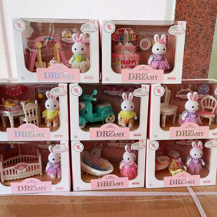 Rabbit Dresser Lovely Scene Play Toys Simulation Modelling Children Birthday Gift Indoor Parent-Child Interaction