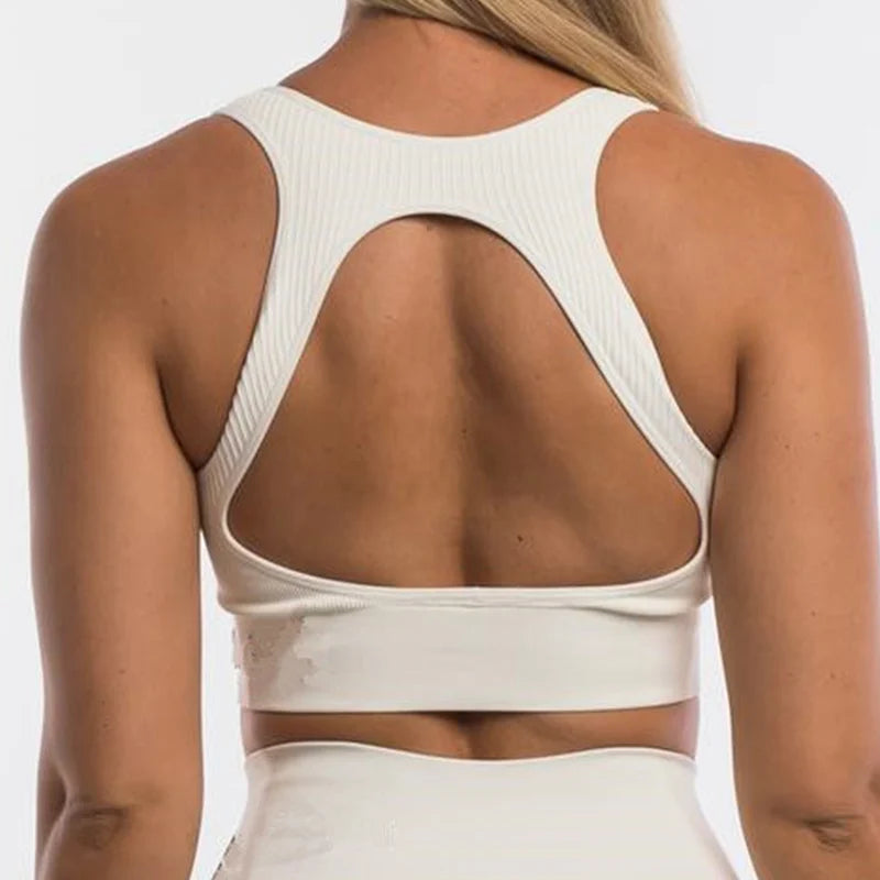 Pericic Seamless Backless Bra - Women's Wireless Cropped Tank Top, Ideal for Jogging, Sports, and Everyday Wear