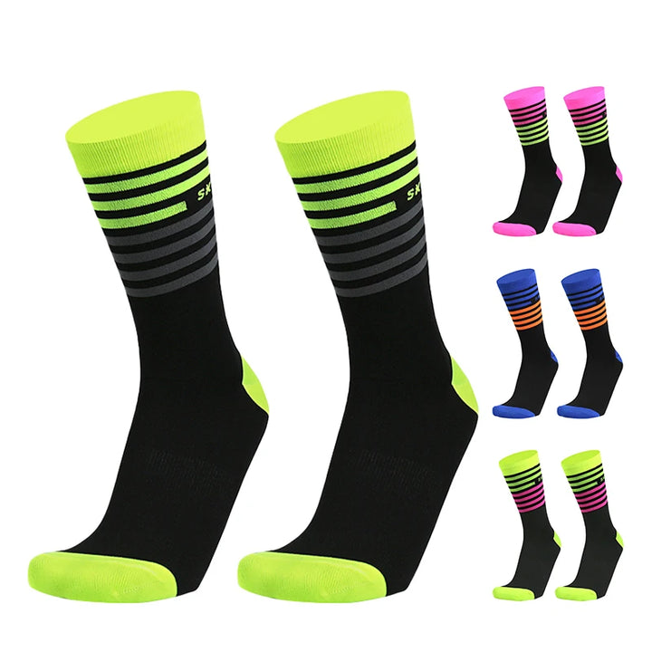 SKY KNIGHT Striped Knee High Socks  Compression  Breathable Casual Wear