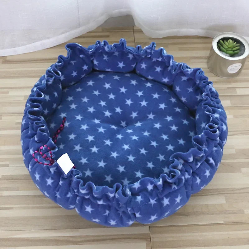 Soft Cotton Dog Bed – Warm Winter Basket and Sofa House for Small to Medium Dogs and Cats