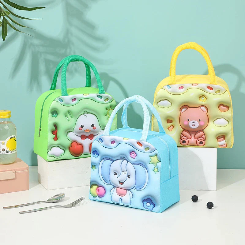 Cartoon Kawaii Portable Insulated Lunch Bag - Thermal Cooler Tote for Women & Children