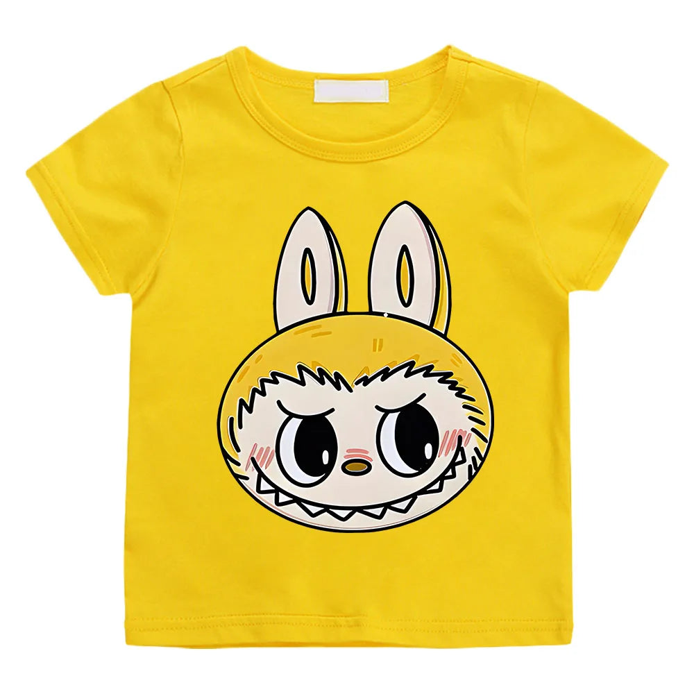 Labubu Rabbit Summer T-Shirt – Cute Cartoon Holiday Top for Boys & Girls