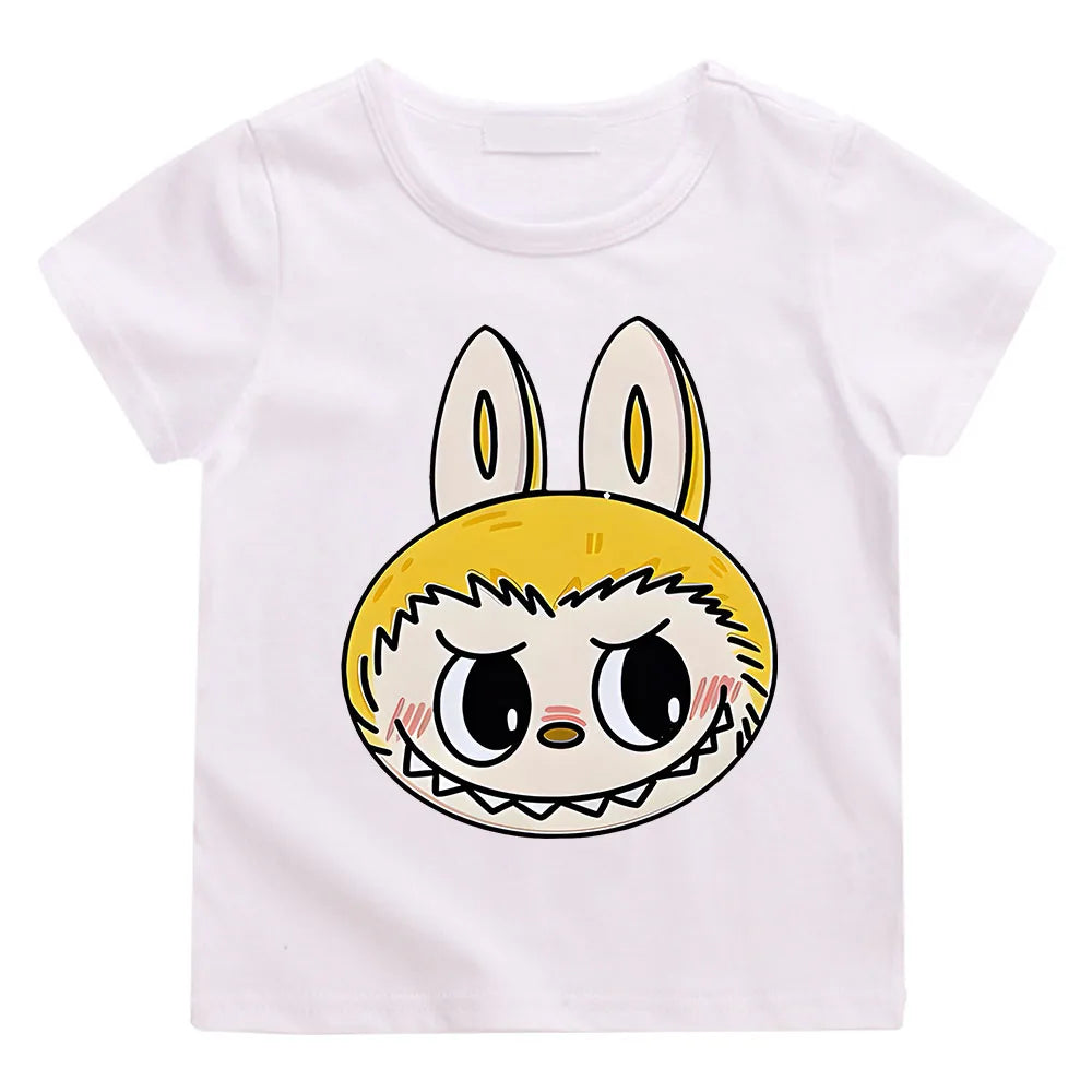 Labubu Rabbit Summer T-Shirt – Cute Cartoon Holiday Top for Boys & Girls