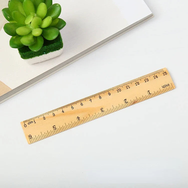 Wooden Straight Rulers Drawing Tool Desk Accessories Student Teacher Stationery School Office Supplies