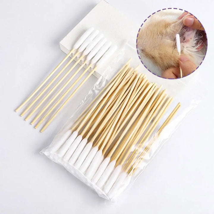 Pet Ear Cleaner Cotton Buds - Swab Sticks for Dog & Cat Ear Wax Removal