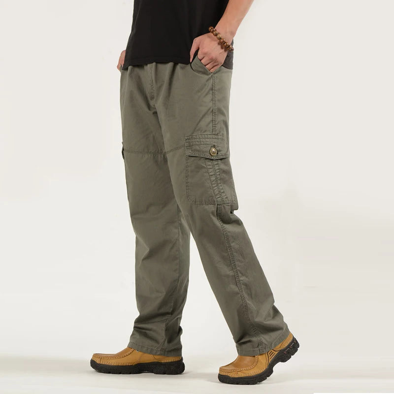 Men’s Plus Size 6XL Cargo Pants - Military Style Joggers for Sports & Casual Wear