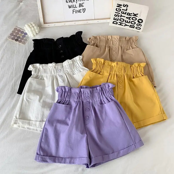 Girls' Casual Solid Shorts Summer Thin Korean Style Kids Pants