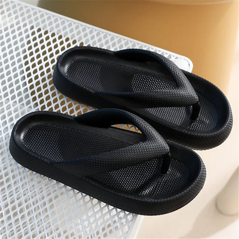 Women's Summer Beach Flip Flops - Non-slip, Thick Platform, Clip Toe Slides