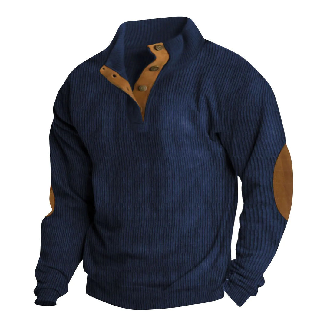 Men's Versatile Standing Collar Sweatshirt - Long-Sleeve Pullover for Spring & Autumn