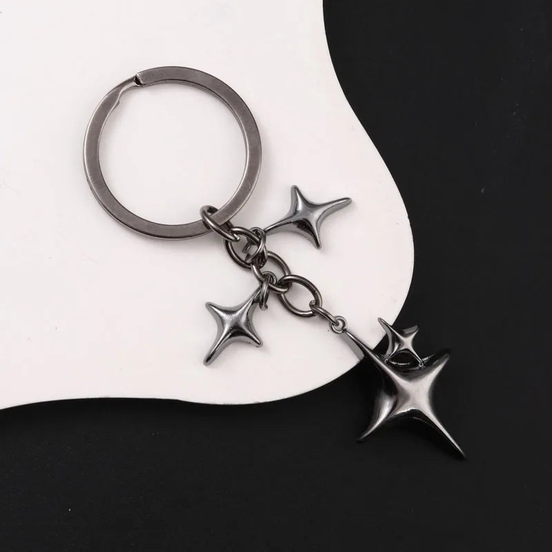 Star and Moon Metal Keychains - Handmade Key Rings for Women and Men, Perfect Friendship Gift or Handbag Decoration