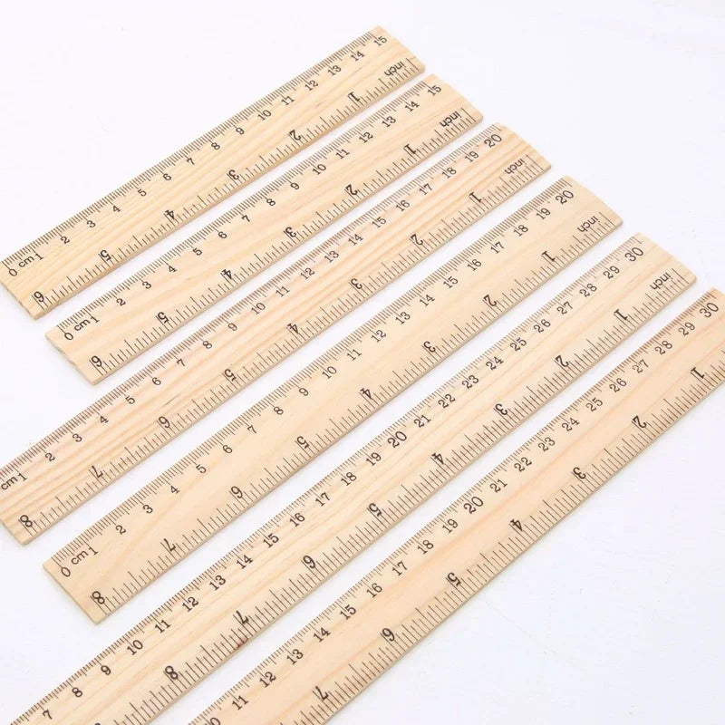 Wooden Straight Rulers Drawing Tool Desk Accessories Student Teacher Stationery School Office Supplies