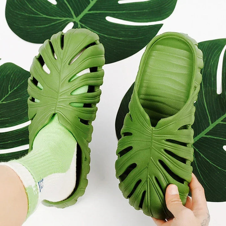 Male Slipper Platform Cloud Funny Leaf Home Soft Non Slip Slides Sandals Outdoor Summer Ladies House Shoe Flat Men Female Beach