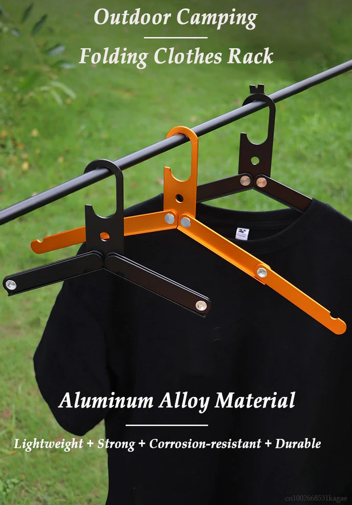 Folding Clothes Hanger – Portable Travel & Camping Drying Rack with Hooks