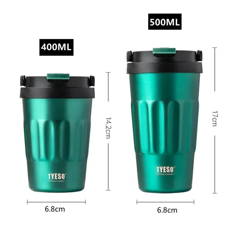 400ml/500ml Stainless Steel Thermos - 304 Insulated Car Tumbler for Hot Coffee & Drinks