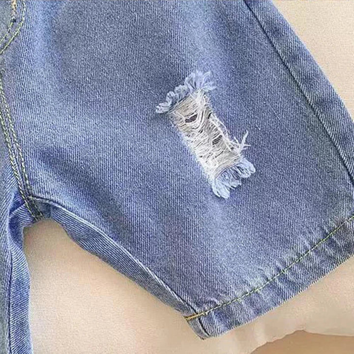 Boys' Fashion Hole Denim Shorts Casual Summer Beach Pants for Kids