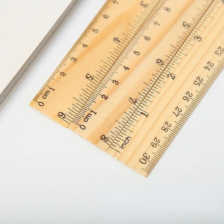 Wooden Straight Rulers Drawing Tool Desk Accessories Student Teacher Stationery School Office Supplies