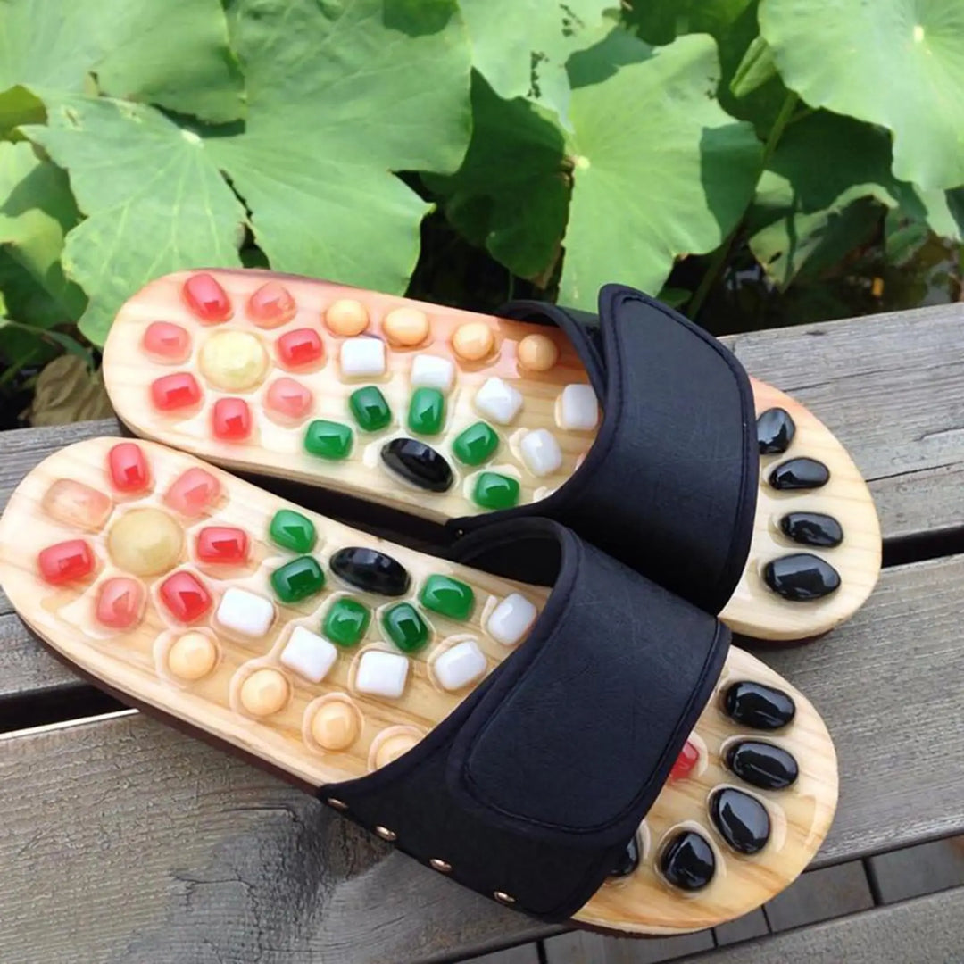 Acupressure Massage Sandals with Natural , Reflexology Sandals for Foot Acupoint Massage and Fatigue Relief