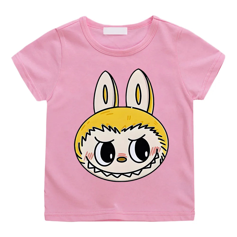 Labubu Rabbit Summer T-Shirt – Cute Cartoon Holiday Top for Boys & Girls