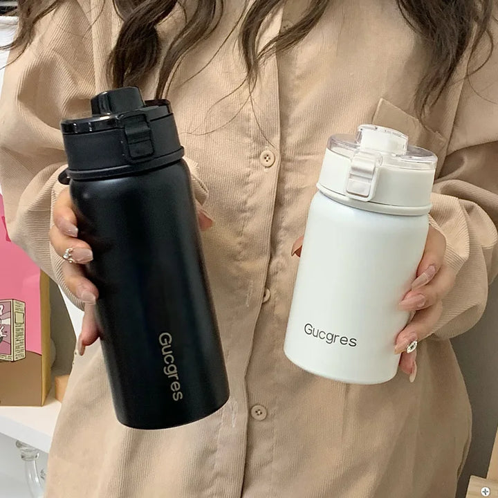 350ml/550ml Stainless Steel Vacuum Flask - 3D Decal Portable Travel Thermos Mug