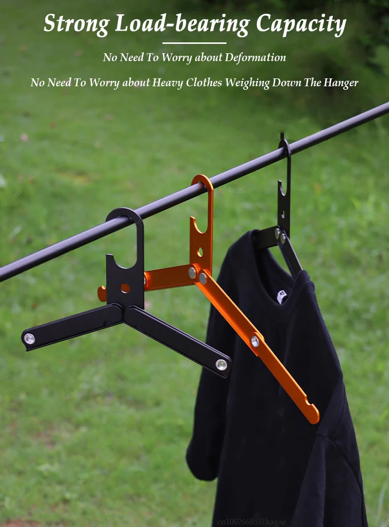 Folding Clothes Hanger – Portable Travel & Camping Drying Rack with Hooks