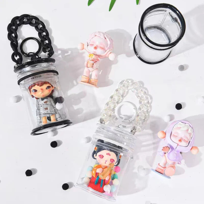 Dustproof Waterproof Transparent PVC Storage Pouch - Thickened Mini Doll Bag, Clear Wallet with Pendant