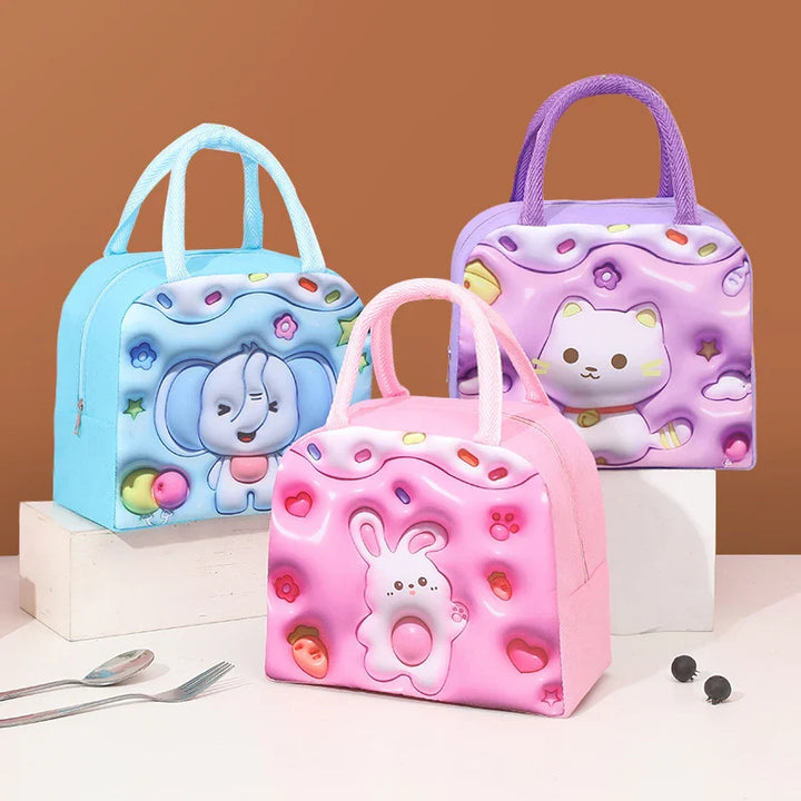 Cartoon Kawaii Portable Insulated Lunch Bag - Thermal Cooler Tote for Women & Children