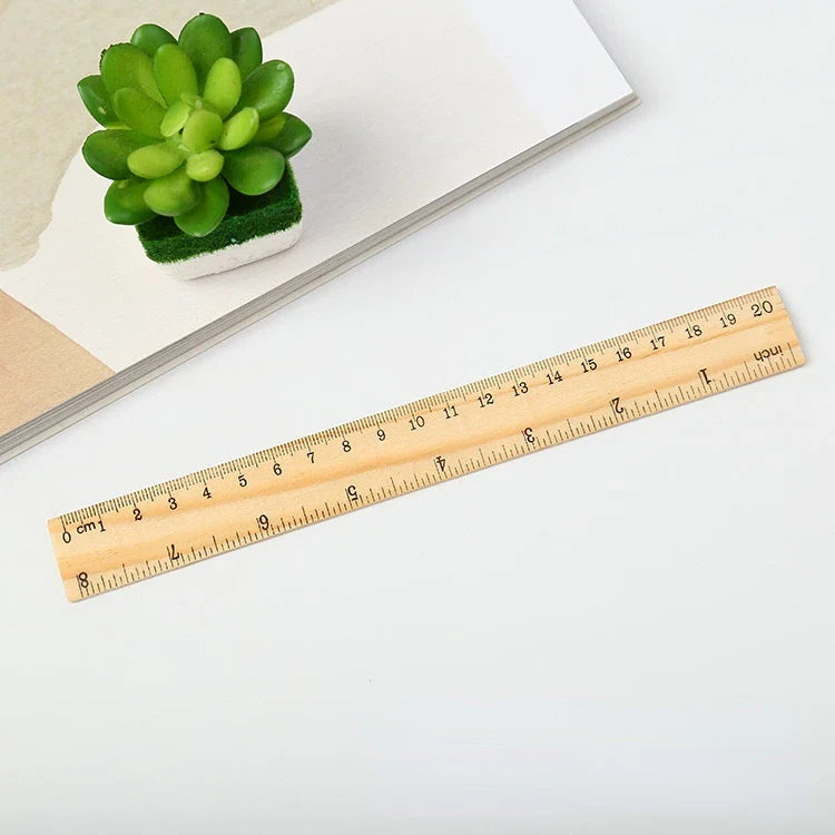 Wooden Straight Rulers Drawing Tool Desk Accessories Student Teacher Stationery School Office Supplies