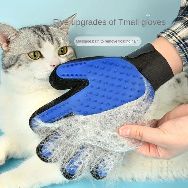 Silicone Pet Grooming Gloves - Hair Brush & Bathing Gloves for Dogs & Cats