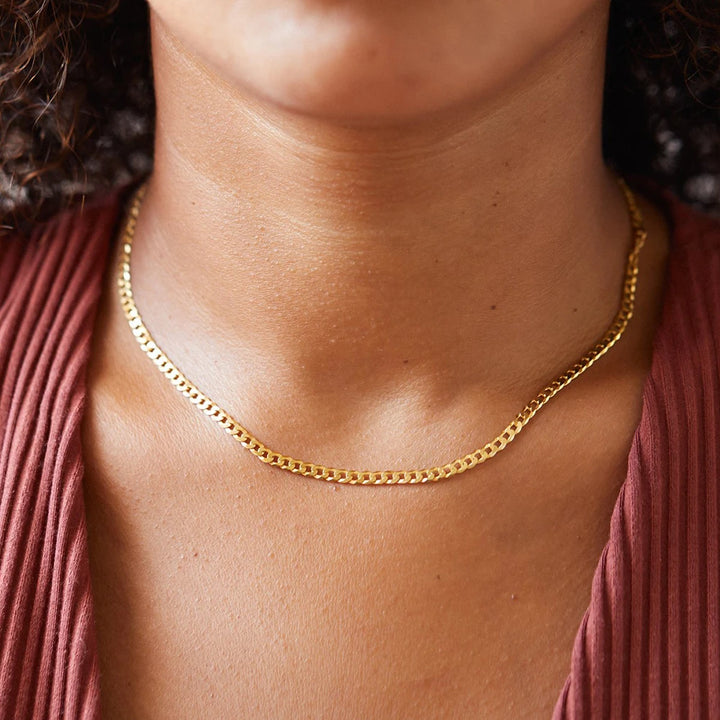 Gold-Plated Stainless Steel Cuban Chain Necklace